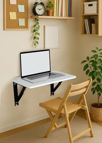 SBF Furniture Multipurpose Wall Mounted Table,Office Table,Laptop Table,Foldable Table for Home Office(16X24 Inches) (White Marble) DIY(Do-It-Yourself)