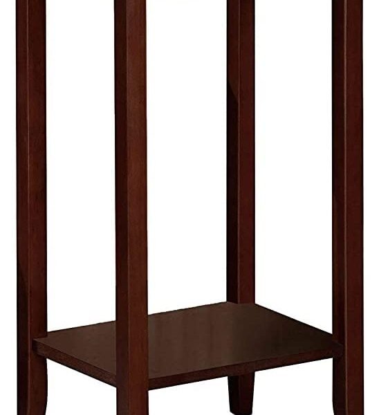 Umark Tall End Table | Long Table with Lower Self | Sheesham Wood Table for Home Decor | Natural Brown Finish