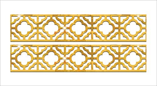 Wall1ders Wall Border, Mirror Stickers for Wall, Acrylic Mirror Wall Decor Sticker, Wall Mirror Stickers, Acrylic Stickers, Wall Stickers for Hall Room, Bed Room, Kitchen. (Gold)- Pack of 10