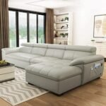 Woodsfreak Genuine Leather Sofa Set | 5 to 6 Seater Grey Couch for Living Room | Luxury Wooden Frame Furniture | Modern Design | Comfortable, Durable Seating for Home and Lounge Without Centre Table
