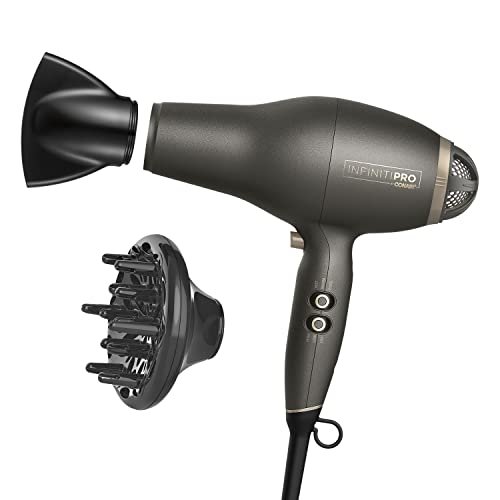 INFINITIPRO BY CONAIR FloMotion Pro Hair Dryer | Personalize Your Drying Experience with Adjustable Airflow | Includes Diffuser and Concentrator