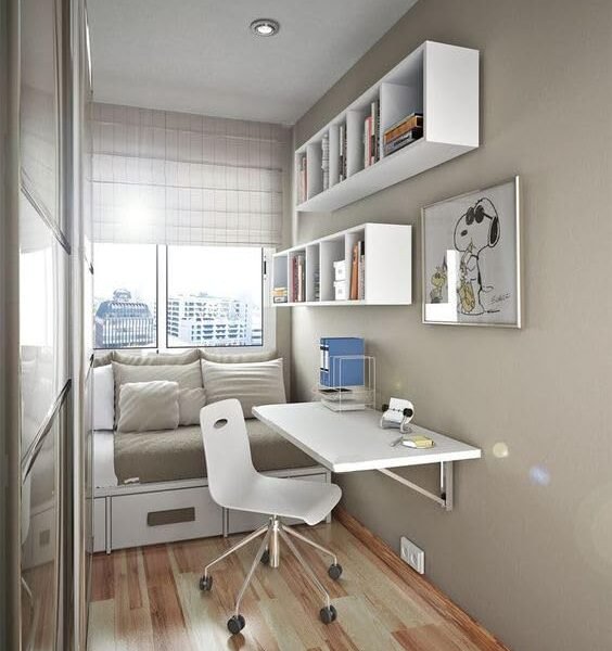 LAMPOC Multipurpose Foldable Wall Mounted Study Table for Desks, Dining & Kitchen Tables| Including Wall-Mounted & Including Hinges, Screws and Screw Plugs (60X81 Wall Mount Table, Glossy White) Wood