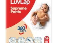 LuvLap Supreme Diaper Pants Extra Large (XL) 12 to 17Kg, 54Pc, 360° skin care with 10 million breathable pores, Aloe Vera for superior Rash prevention, upto 12hr protection, 5 layer super light core