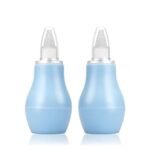 Safe-O-Kid Silicone Baby Nasal Aspirator Vacuum Sucker, Instant Relief From Blocked Nose, Blue (Pack of 2)