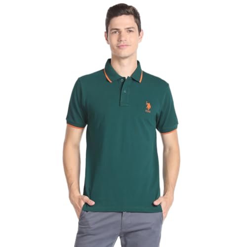 U.S. POLO ASSN. Men's Tipped Collar Pure Cotton Slim Fit Polo Shirt