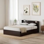 Amazon Brand - Solimo Picton Engineered Wood Queen Size Bed with Storage (Wenge)