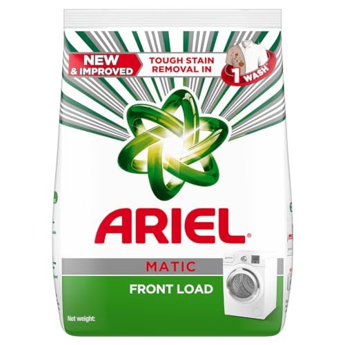Ariel Matic Detergent Powder Front Load - 2kg | Removes 100 Tough Stains in 1 wash | Specially Designed for Washing Machines | Fresh Fragrance
