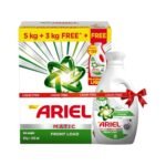 Ariel Matic Detergent Powder Front Load - 5kg + 3kg + 500ml Liquid free | Removes 100 Tough Stains in 1 wash | Specially Designed for Washing Machines | Fresh Fragrance