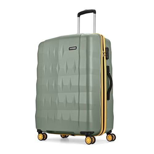 Aristocrat Comet Check-in Trolley Bag 76cm | Large | Hard Luggage| Smooth 8-Wheel Suitcase| Combination Lock with Sturdy Zipper | Full Fabric Convipack | 3-Year International Warranty (Green)
