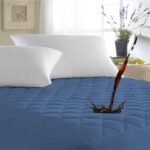 Ayka Waterproof Queen Size 72x60 inch Cotton Quilted Mattress Protector Breathable Hypoallergenic Noiseless Ultra Soft Elastic Fitted Bed Protector Mattress/Bed Cover (Med Blue, Queen (72 * 60"))