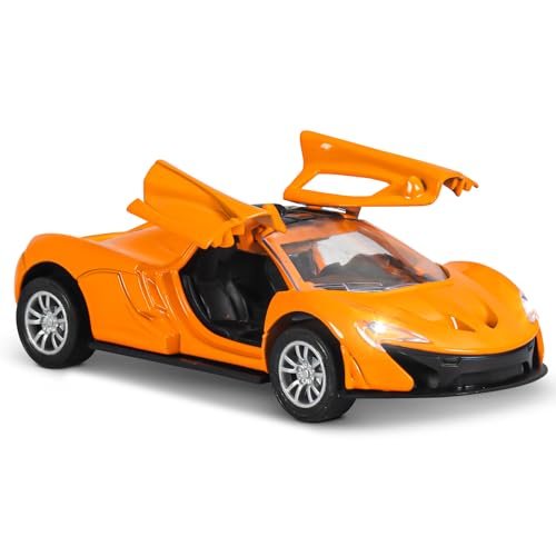BAYBEE Friction Powered Push and Go Racing Car Toys for Kids, Pull Toy Vehicles Playset for Toddlers | Baby Car Friction Toys | Push Toy Cars for Kids Children Boys Girls 2-5 Years (Orange)