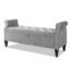 BLACK OAK Jackson 2 Seater Sofa Couch Poufffe Storage Ottoman Tufted Roll Arm Storage Bench (Standard, Grey)