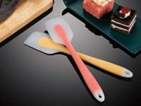 Baskety Silicone Flexible Cooking Spatula with Stainless Steel Core Utensil, Non-Stick - Pack of 2 (Random Color)