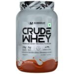 Bigmuscles Nutrition Crude Whey - 1 kg (Rich Chocolate) | US FDA REGD. BRAND | Whey Protein Concentrate 80%, 24g Protein, 5.5g BCAA, 4 g Glutamine