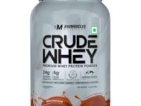 Bigmuscles Nutrition Crude Whey - 1 kg (Rich Chocolate) | US FDA REGD. BRAND | Whey Protein Concentrate 80%, 24g Protein, 5.5g BCAA, 4 g Glutamine