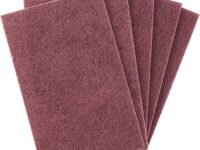 Chef Grade, Non Scratch Large Red Scouring Pads 5 Pack. Non-Metal Scour Cleaning Tool is The Best Heavy Duty Kitchen Dish Scrubber. Clean Any Steel Pot, Pan or Grill with a Reusable Scourer Pad