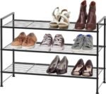 Craft Mshopr "Modern 3-Tier Entryway Table, Console Table with Iron Frame & Iron Top, Large (27" x 11" x 30"), Black Finish - Hallway, Sofa, Foyer, Entry Decor Furniture