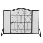 Fireplace Screen Single Door Curved Top Thin Line Round Decorative Iron Fireplace Screen (102 X 20 X 74) cm
