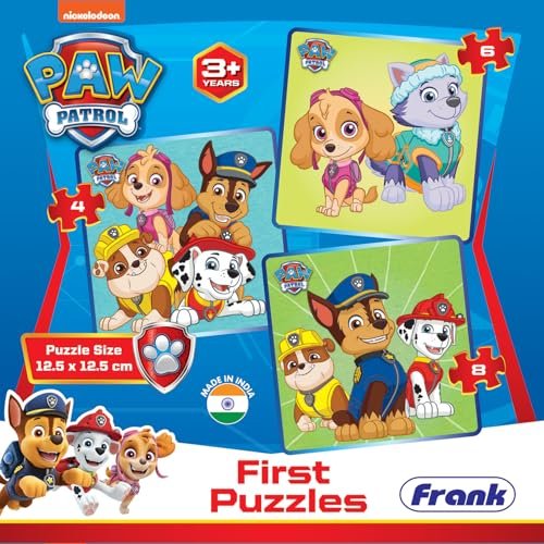 Frank Paw Patrol First Puzzles - A Set of 3 Jigsaw Puzzle for Kids Above 3+ Years - Fun & Challenging Brain Booster Games - for Focus and Memory - 70301