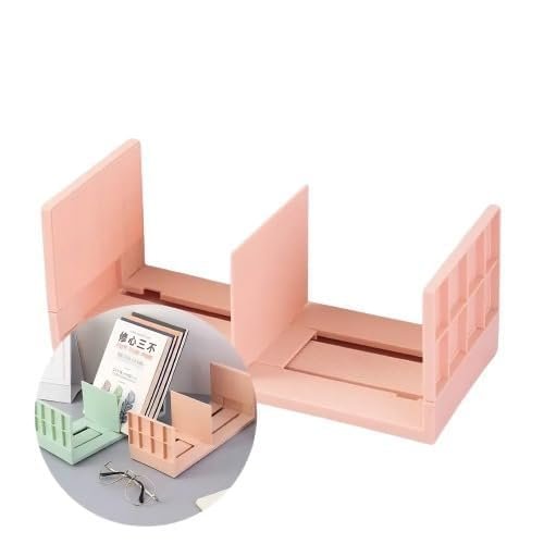 GION Desktop Bookshelf, Plastic Book Storage Organizer Rack, Magazine Book Shelves, Table Top Small Book Rack (1Pcs)