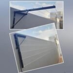 GLITZ® Foldable Wall Mount Cloth Drying Stand | Space Saving Collapsible Metal Drying Rack for Dresses Balcony & Indoor Use | Wall Mounted Clothes Dryer Stand with Free Clothesline (Black)