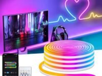 Gesto 5V RGB Neon LED Strip Light 5 Meter – Mobile App & Remote Controlled Neon Rope Lights | USB Powered Waterproof Strip for Room Decor, Gaming Setup, DIY Neon Signs, Party & Diwali Decoration