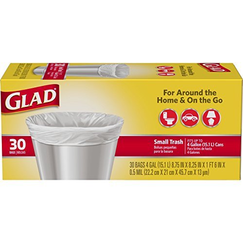 Glad Small Garbage Bags, 4 Gallon 30 bags
