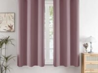 HOMEMONDE Solid 5 Feet Curtain for Window - Noise Reduced and Fade Resistant Blackout Curtains, 75% Room Darkening Drapes for Living Room, Bedroom Single Pcs, (Lavender, 152 x 118 CM)