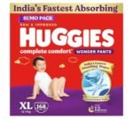 Huggies Complete Comfort Wonder Pants | Pant Style Baby Diapers Extra Large Size, 168 Count | India's Fastest Absorbing Diaper, Prevents Diaper Rash, Ideal for 12 to 17 Kgs