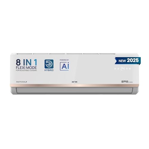 IFB 2025 Model Gold Pro Series 1.5 Ton 5 Star Split AC with Hybrid Technology, Works upto 55°C, 4-Way Swing, Higher Cooling Capacity, Self-Clean & AI - White (CI205GN32RGN1, Copper Condenser)