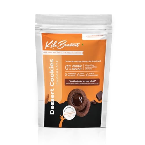 KILOBEATERS Keto Friendly Chocolate Dessert Healthy Diet Cookies Biscuits Snacks for Diet, With Sugar Free, No Maida, Zero Sugar & Zero Preservatives, 400 Gram (Pack of 1)