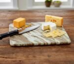 KLEO Marble Chopping Board Cutting Board Cheese Board Cheese Platter - Serve Wine, Cheese and Salami (Beige)