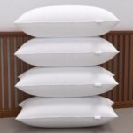 MY ARMOR Height Adjustable Microfiber Pillows Set of 4 for Sleeping - 16 x 24 Inches - White