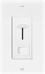 Maxxima LED Dimmer Electrical Light Switch - 3-Way/Single Pole Use, 600 Watt Max, LED and Incandescent Compatible for Dimmable Home Lighting Needs, Wall Plate Cover Included - White
