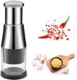 Multifunctional Onion Cutter for Garlic Cutting Vegetable Cutter Stainless Steel Manual Vegetable Chopper Onion Garlic Press