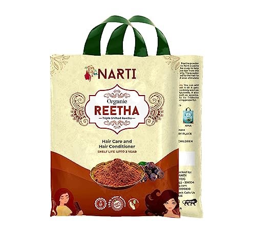 NARTI Reetha Powder 300gm – Natural Soap Nut for Hair Growth, Anti-Dandruff, Conditioner & Shine | Chemical-Free Alternative Shampoo for Healthy Scalp