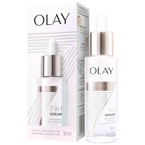 Olay 7in1 Ultra-light Face Serum | Niacinamide, Vitamin C, Collagen Peptides | Fights 7 Issues for Smooth & Glowing Skin | Normal to Oily Skin | Dermatologically Tested | Non Comedogenic | 30ml