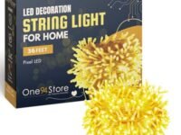 One94Store 36 Ft Warm White LED Pixel String Light | 360° Decorative Serial Lights with Copper Wire for Diwali, Christmas, Wedding & Home Decoration | Energy-Efficient Fairy Light (Pack of 1)