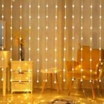 One94Store 80 Crystal Ball Curtain String Lights | 3x2 Meter Warm White LED Fairy Lights with 8 Flashing Modes | Window Curtain Lights for Diwali, Christmas, Wedding, Party, Festival & Home Decoration