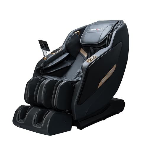 RoboTouch EconoPremium Ultra Luxury Massage Chair: Touch Control, SL Track, Zero Gravity, Zero Space, Wireless Charging, Airbag Massage, Back Heating – Ideal for Elderly Comfort. (Grey+Black)