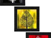 SAF paintings Set of 3 Flower Floral Design UV Textured Home Decorative Gift Item Framed Painting 9.5 inch X 28.5 inch SANFO297