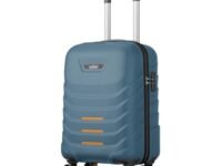 Safari Crescent 8 Wheels 56cm Small Cabin Trolley Bag, Hard Case, Polycarbonate, 360 Degree Wheeling System Travel Suitcase/Luggage, Ink Blue