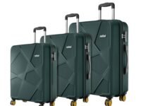 Safari Pentagon Pro 8 Wheels Set of 3 (Cabin+ Medium + Large) Trolley Bags, Hard Case Polypropylene, 360º Wheeling Luggage, Travel Bag, Suitcase for Travel, Trolley Bags for Travel, Dusk Green