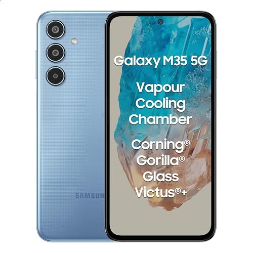 Samsung Galaxy M35 5G (DayBreak Blue,6GB RAM,128GB Storage)| Corning Gorilla Glass Victus+| AnTuTu Score 595K+| Vapour Cooling Chamber| 6000mAh Battery| 120Hz Super AMOLED Display| AI| Without Charger