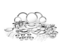 Shri & Sam Stainless Steel Shagun Dinner Set | 50 Pcs Set | Serves 6 People - Solid