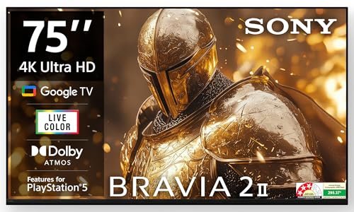 Sony 189 cm (75 inches) BRAVIA 2M2 Series 4K Ultra HD Smart LED Google TV K-75S25BM2-2 Years Warranty for Limited Period