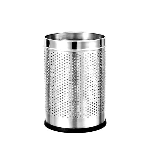 Stainless Steel Open Round Dustbin for Home/Office/Kitchen/Laundry/Garbage | Durable Bin, Multipurpose Wastebasket | Size: 7 x 10 Inches | Silver