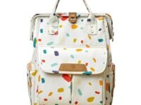 StarAndDaisy Diaper Bag for Baby/Baby Bags for Mothers Carry/Women Carry Maternity Bag with Bottle Holder, Numerous Compartments, Waterproof, Lightweight and Travel Friendly (Graffti Beige), 1 Count