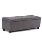 Store furniture: Urban Design Organizer Stool Chest Storage Box with Lid/Multi-Functional Collapsible Ottoman Footrest Seat Footstool,Linen,Grey