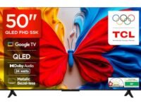 TCL 126 cm (50 inches) Metallic Bezel-Less, FHD Smart QLED Google TV 50S5K